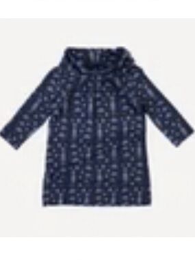 Navy aliens Long Sleeve cowl neck Dress